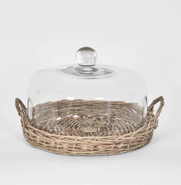 WILLOW TRAY W GLASS COVER