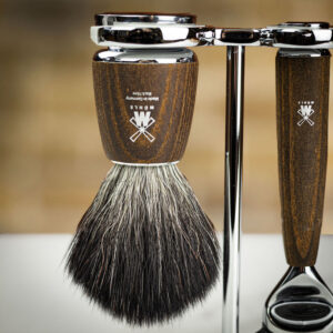 MÜhle Rytmo, 3-piece Fusion Shaving Set – Black Fibre/ Steamed Ash