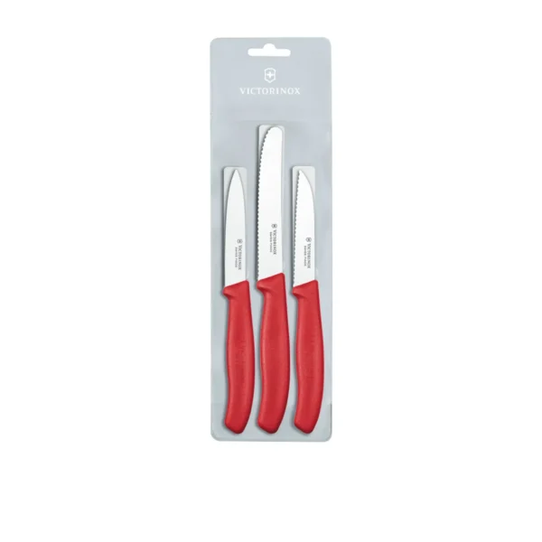 Victorinox Swiss Classic 3pc Paring Knife Set in Red