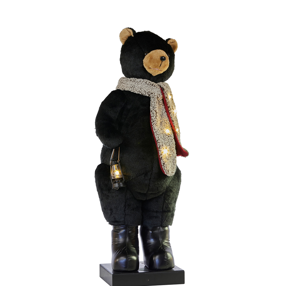 Animated Black Christmas Bear with music & Lights, 110cm - Image 2