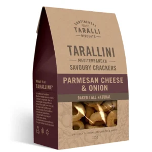 Tarallini Crackers – Parmesan Cheese & Onion (125g)