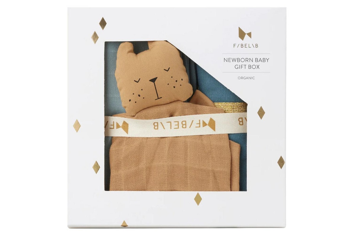 Fabelab 100% Cotton Newborn Baby Swaddle Muslin Gift Box Cottage Blue Mix