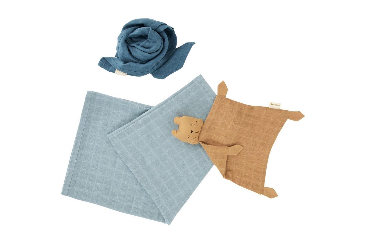 Fabelab 100% Cotton Newborn Baby Swaddle Muslin Gift Box Cottage Blue Mix - Image 2