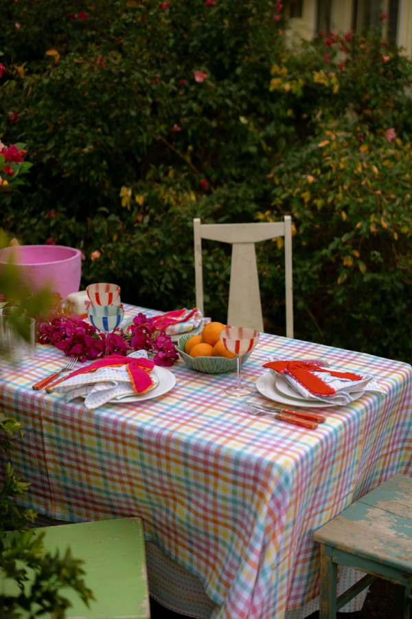 Candy Gingham Cotton Tablecloth - Novita Gifts