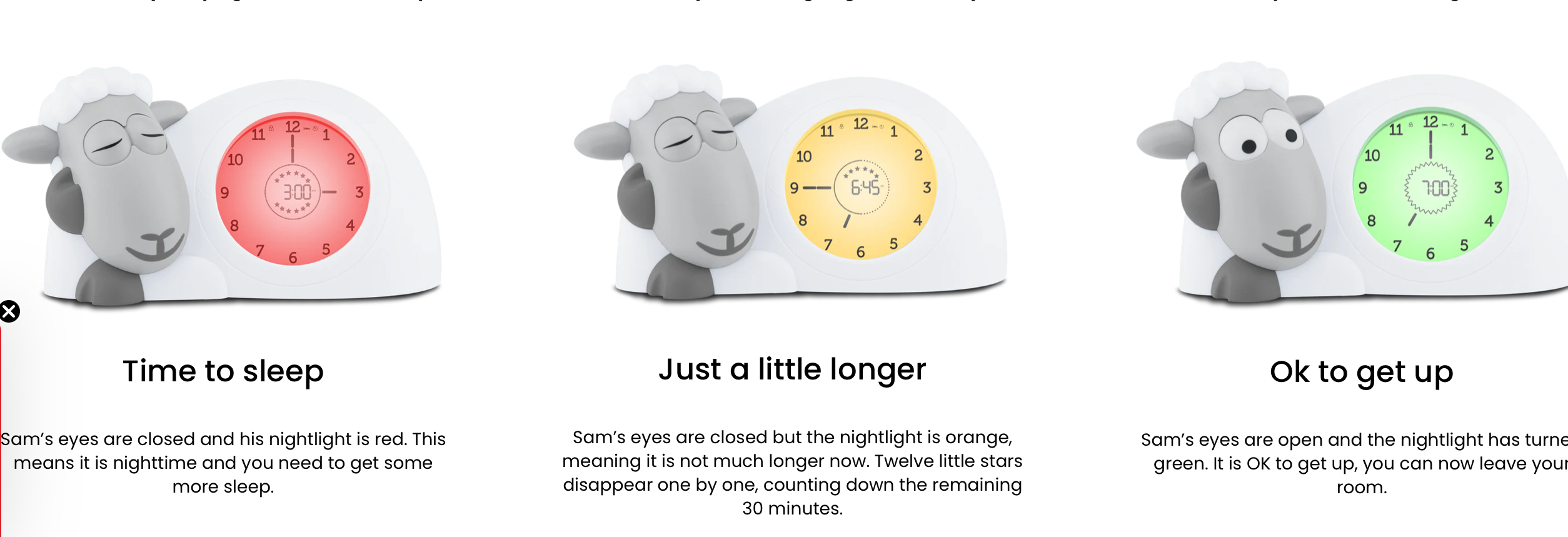 ZAZU Sleep Trainer Clock - Sam The Sheep (Grey) - Image 8