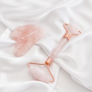 Rose Quartz Facial Roller & Gua Sha Sculpting Set