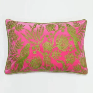 Jungle Bird Cushion 40x60cm Pink & Green