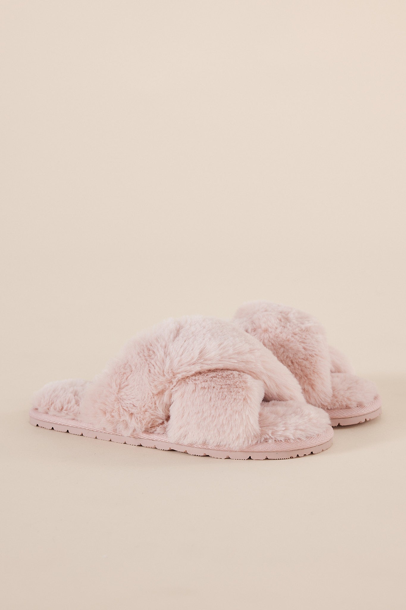 Milan Plush Slipper ivory ( pink )