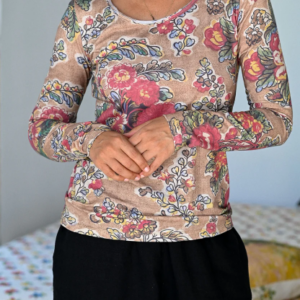 Ally Tee Tan Floral -med
