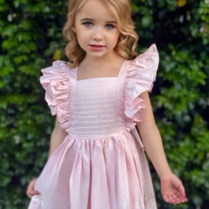 Alice Cotton Sateen Pinafore Dress Pink