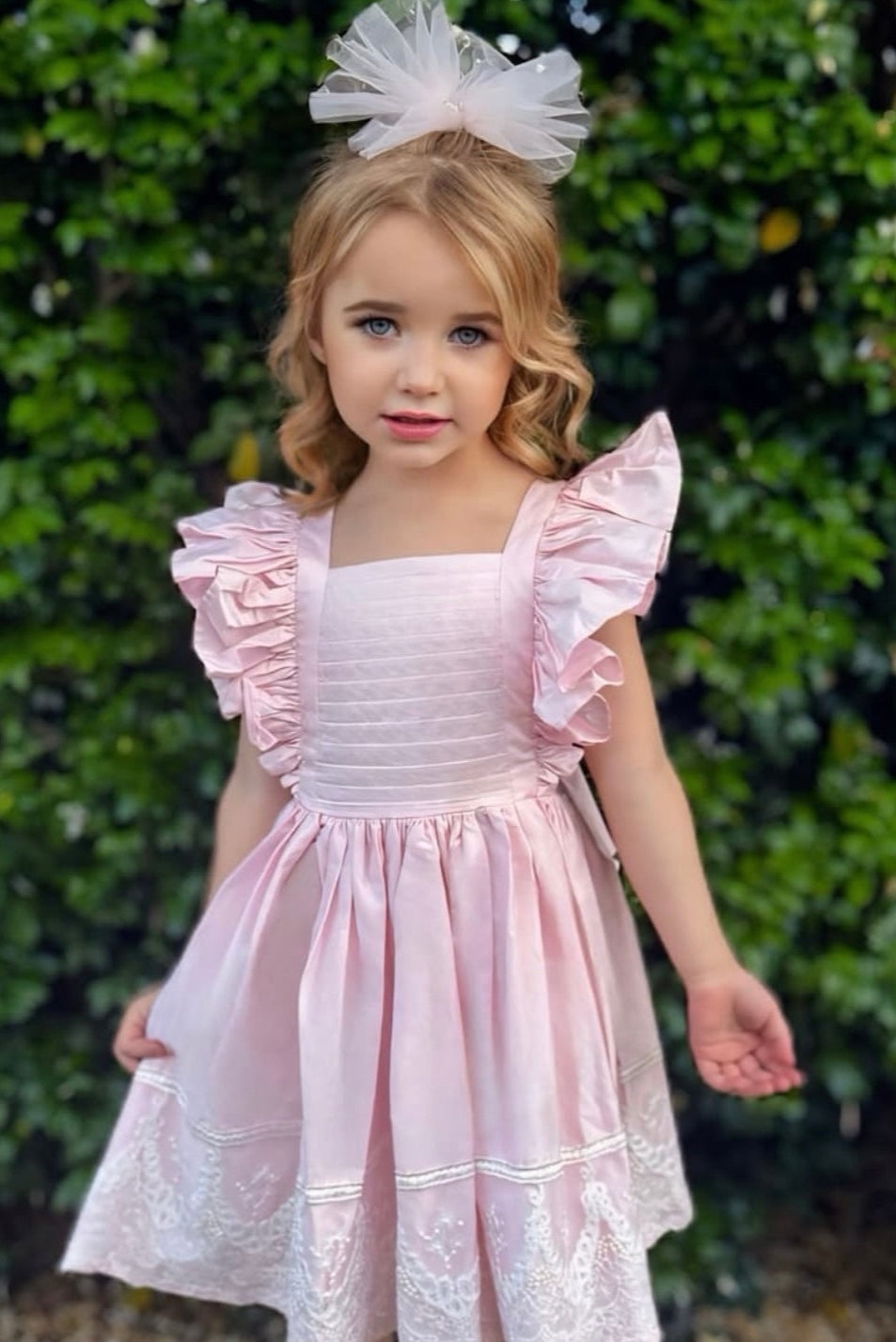 Alice Cotton Sateen Pinafore Dress Pink