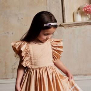 Alice Cotton Sateen Pinafore Dress Beige