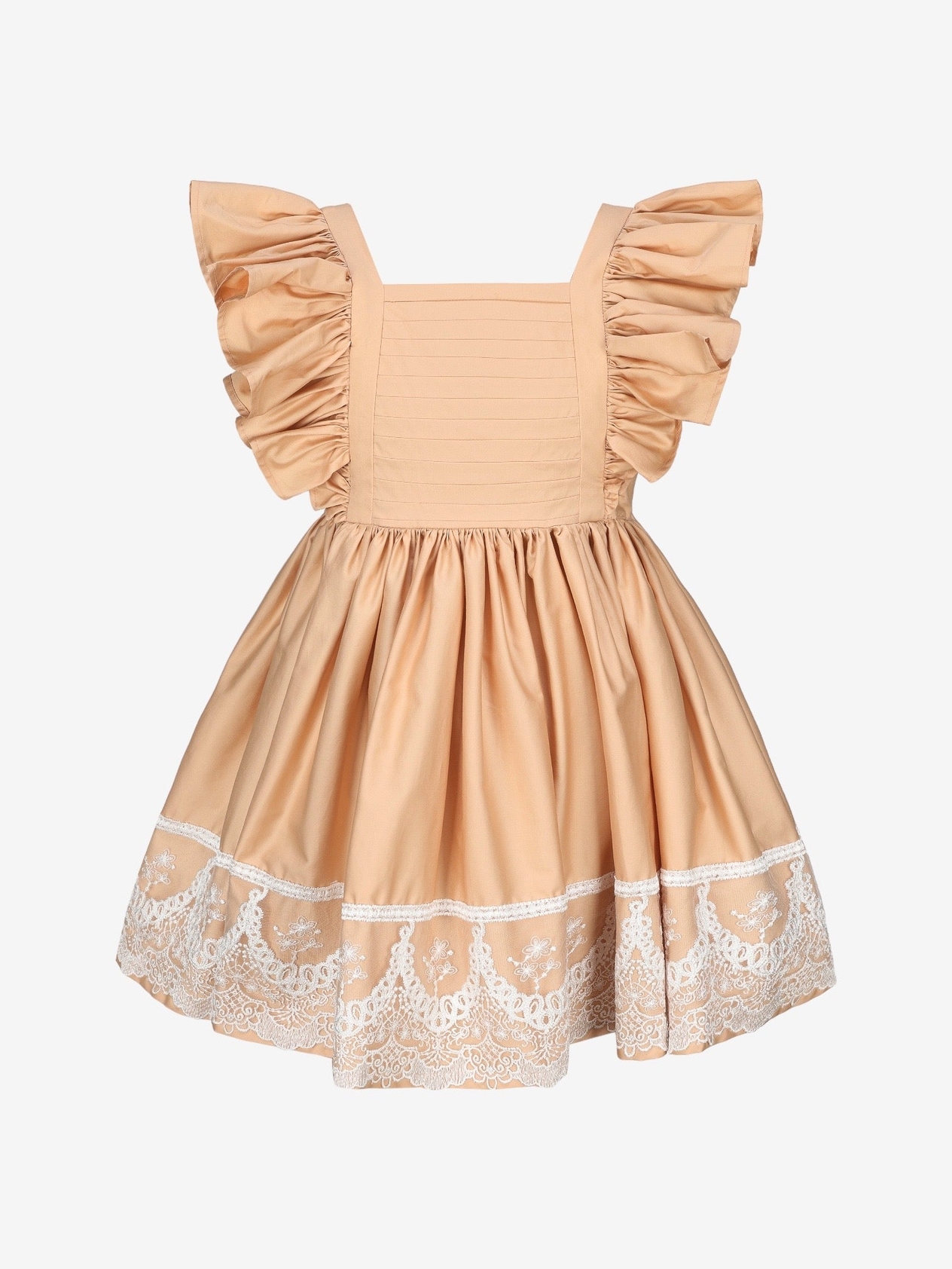 Alice Cotton Sateen Pinafore Dress Beige - Image 2
