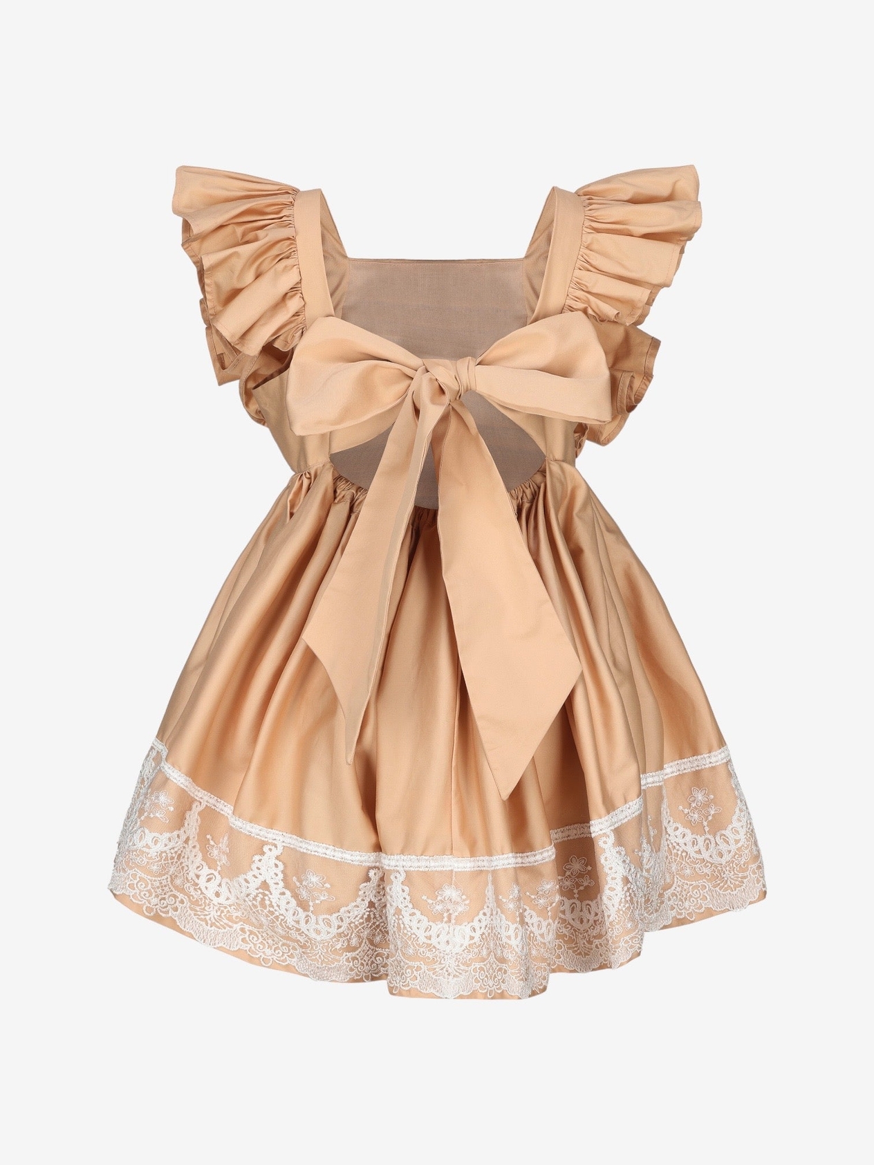Alice Cotton Sateen Pinafore Dress Beige - Image 3