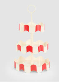 3 Tier Stand Red & White